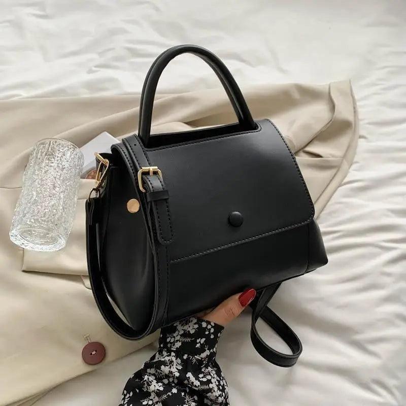 Large Capacity PU Leather Shoulder Bag Elegant Messenger Tote