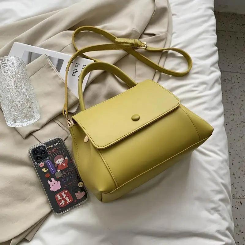 Large Capacity PU Leather Shoulder Bag Elegant Messenger Tote