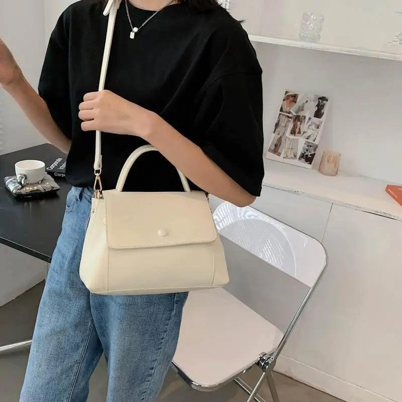 Large Capacity PU Leather Shoulder Bag Elegant Messenger Tote