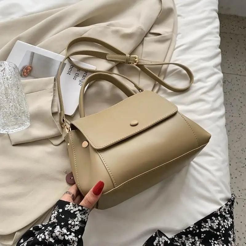 Large Capacity PU Leather Shoulder Bag Elegant Messenger Tote