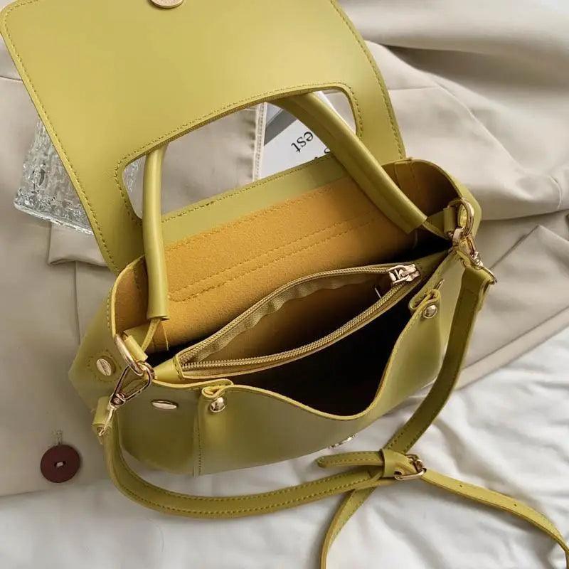 Large Capacity PU Leather Shoulder Bag Elegant Messenger Tote