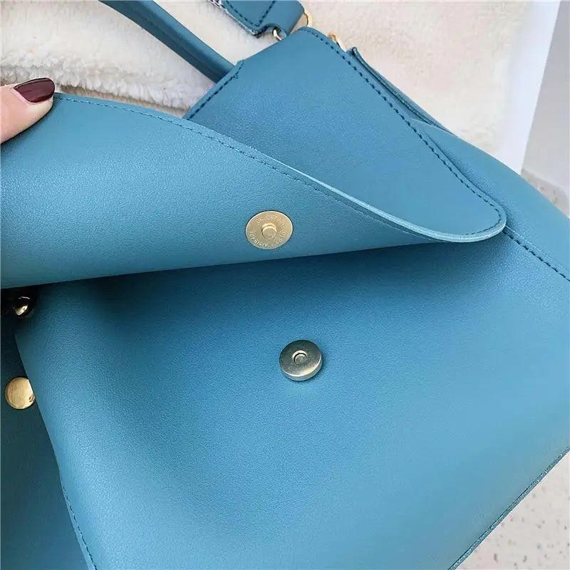 Large Capacity PU Leather Shoulder Bag Elegant Messenger Tote