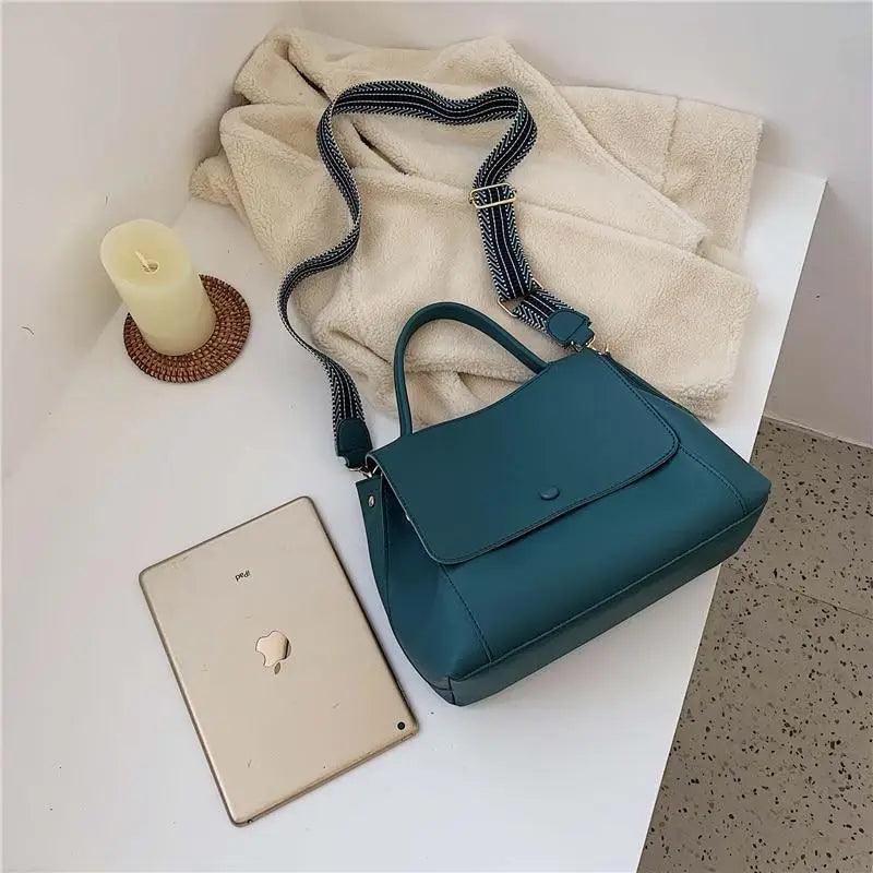 Large Capacity PU Leather Shoulder Bag Elegant Messenger Tote