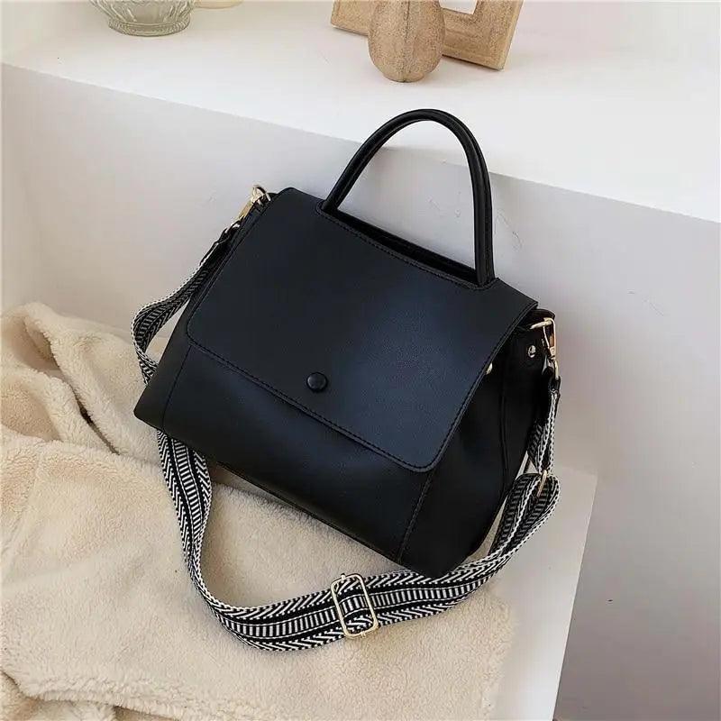 Large Capacity PU Leather Shoulder Bag Elegant Messenger Tote