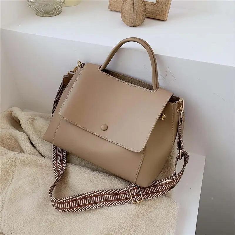 Large Capacity PU Leather Shoulder Bag Elegant Messenger Tote
