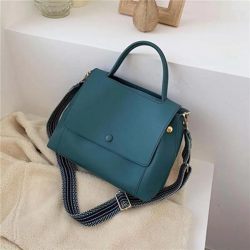 Large Capacity PU Leather Shoulder Bag Elegant Messenger Tote
