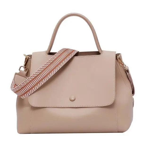 Large Capacity PU Leather Shoulder Bag Elegant Messenger Tote