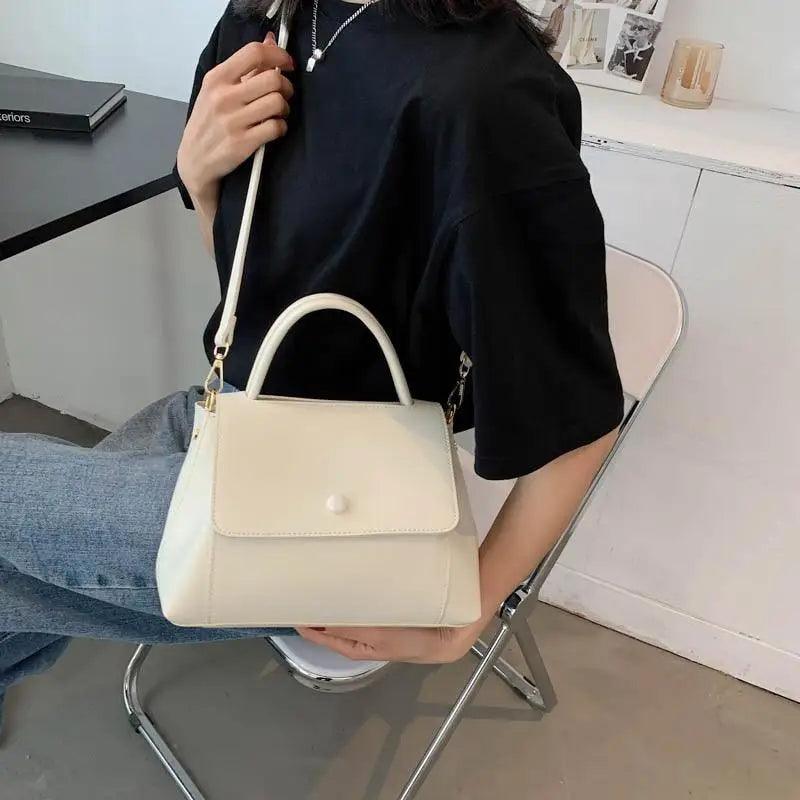 Large Capacity PU Leather Shoulder Bag Elegant Messenger Tote