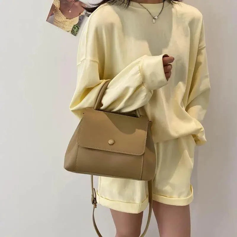 Large Capacity PU Leather Shoulder Bag Elegant Messenger Tote