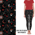 Love You to Death Gothic Rose Leggings with Pockets