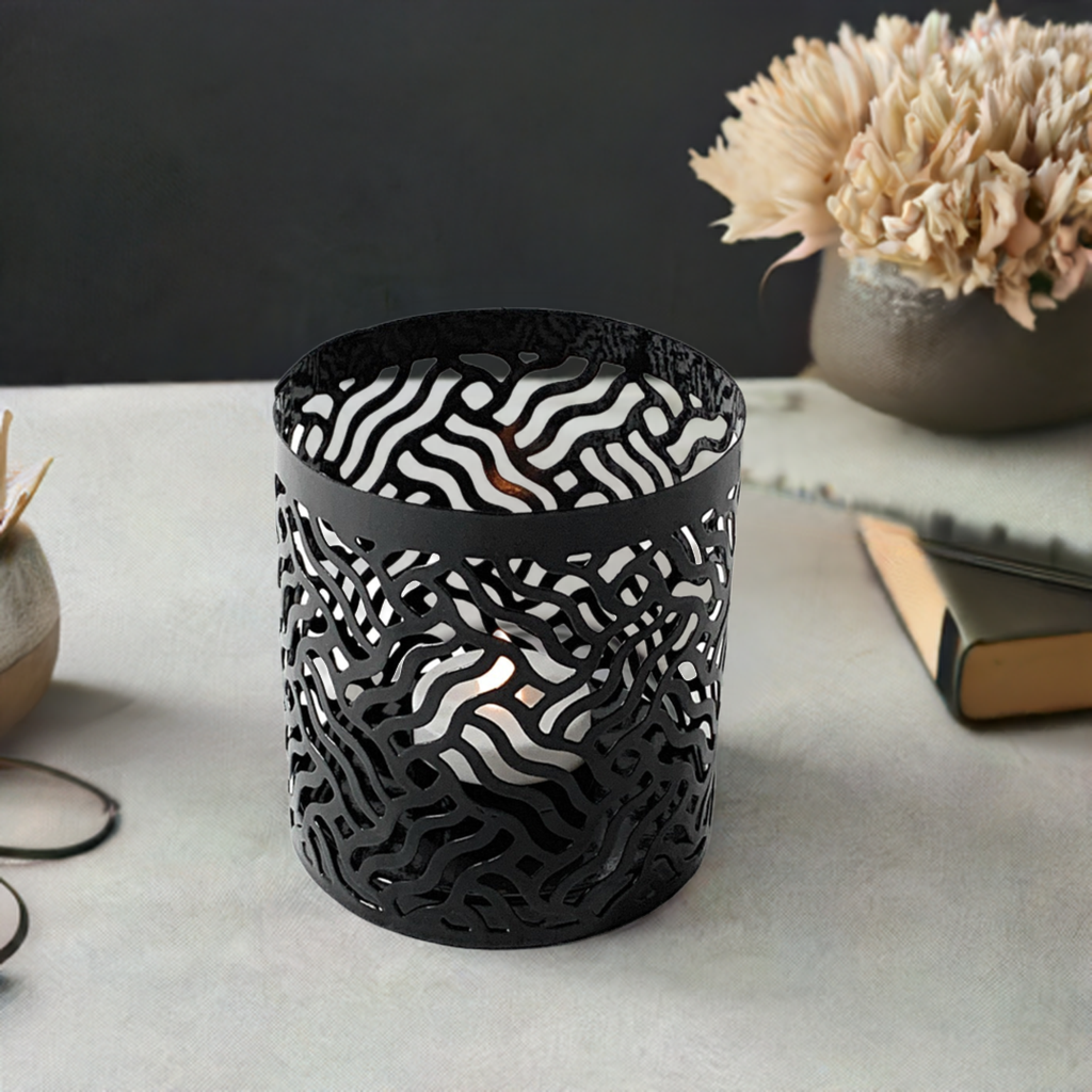 Votive Candle Holders Set of 2 Black