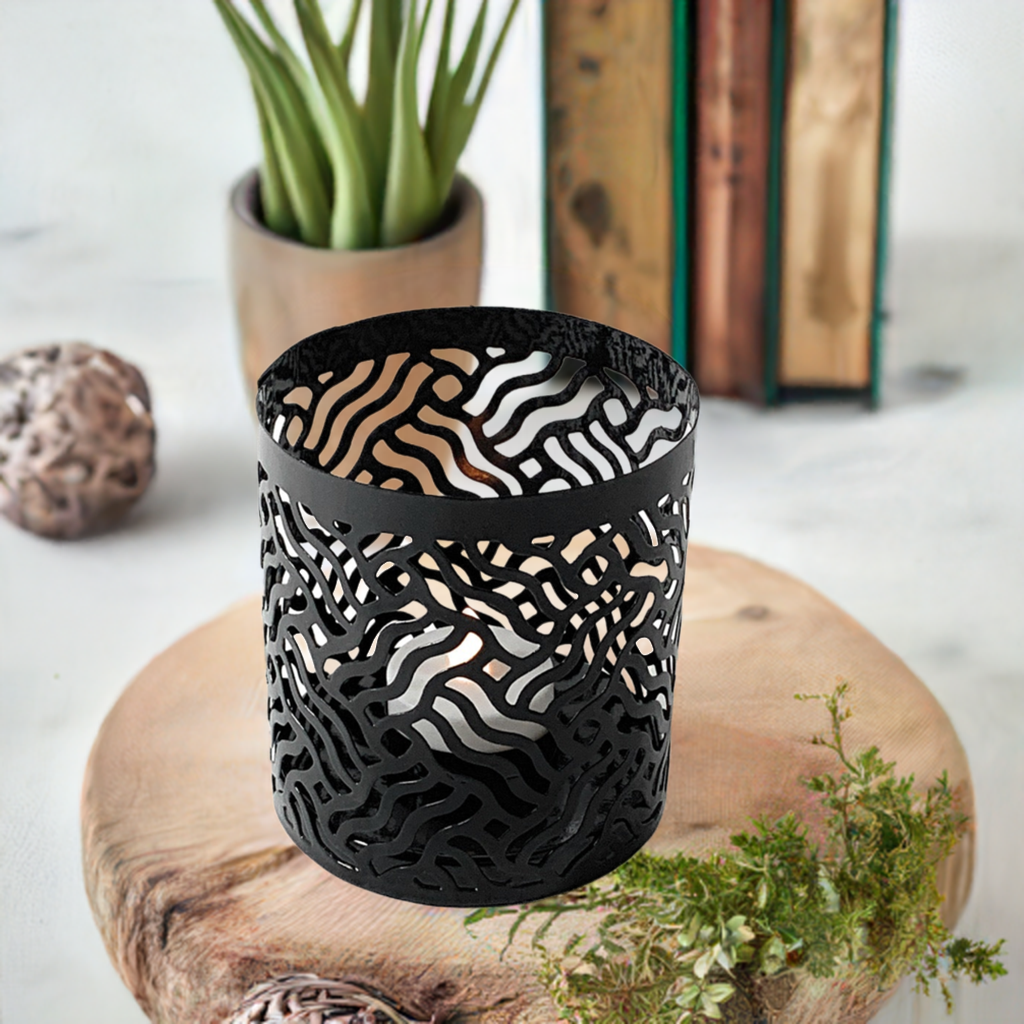 Votive Candle Holders Set of 2 Black