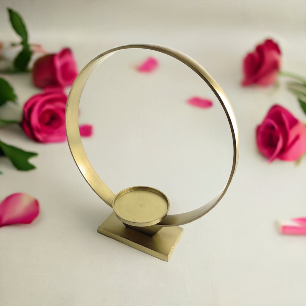 Vibhsa Golden Ring Candle Holder (15"H)
