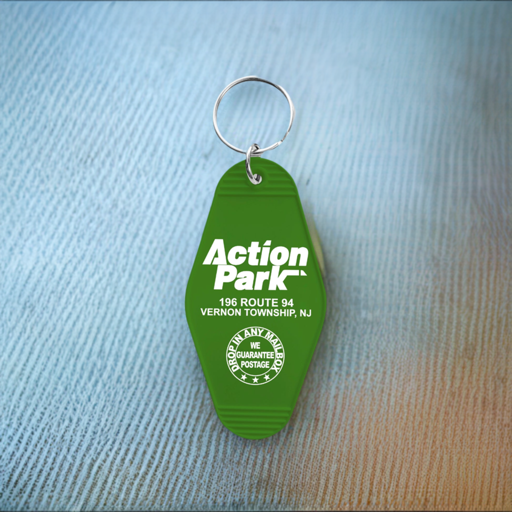 Action Park Vintage Motel Keychain Vernon NJ Retro Room Key Tag