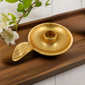 Golden Taper Candlestick Holder Dish