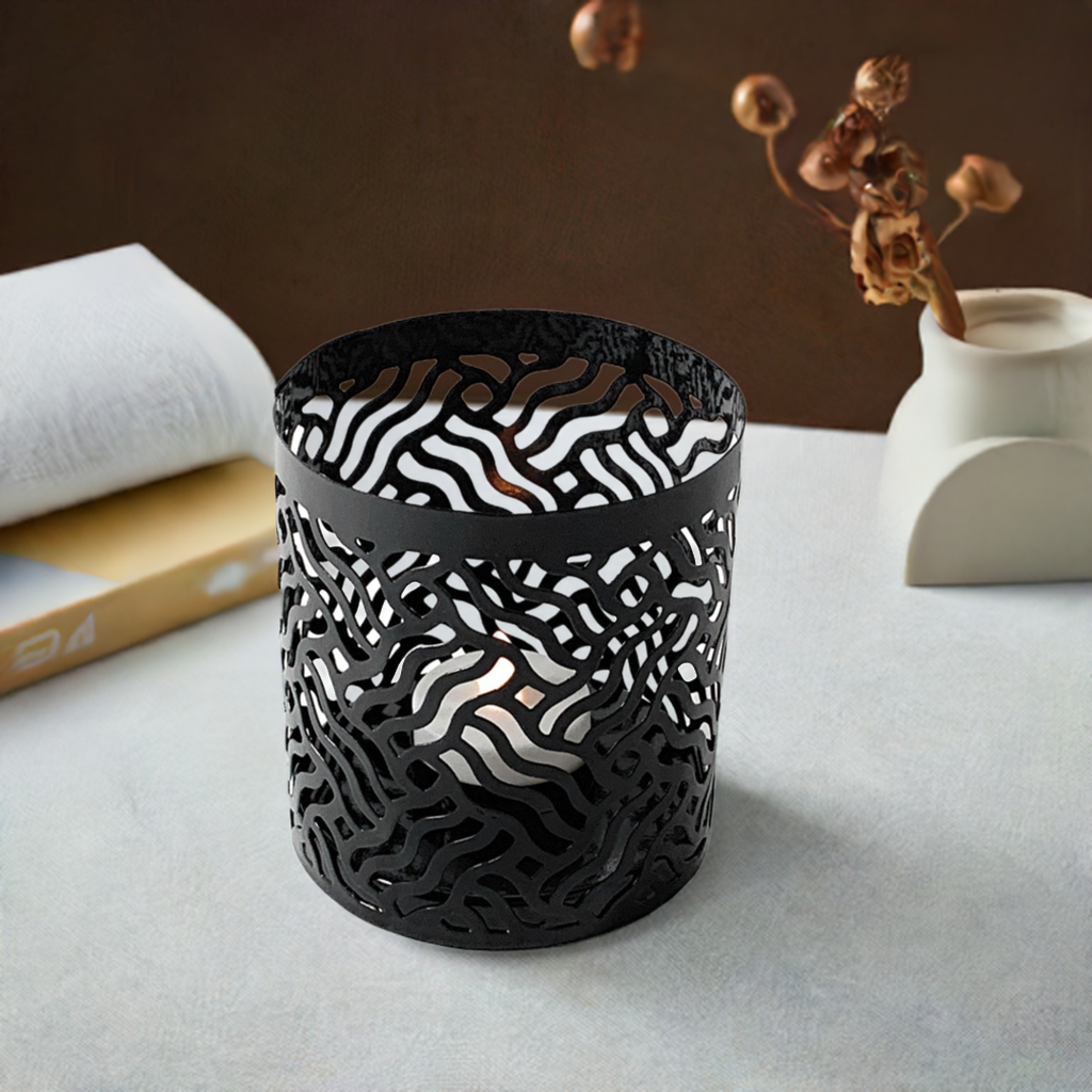 Votive Candle Holders Set of 2 Black