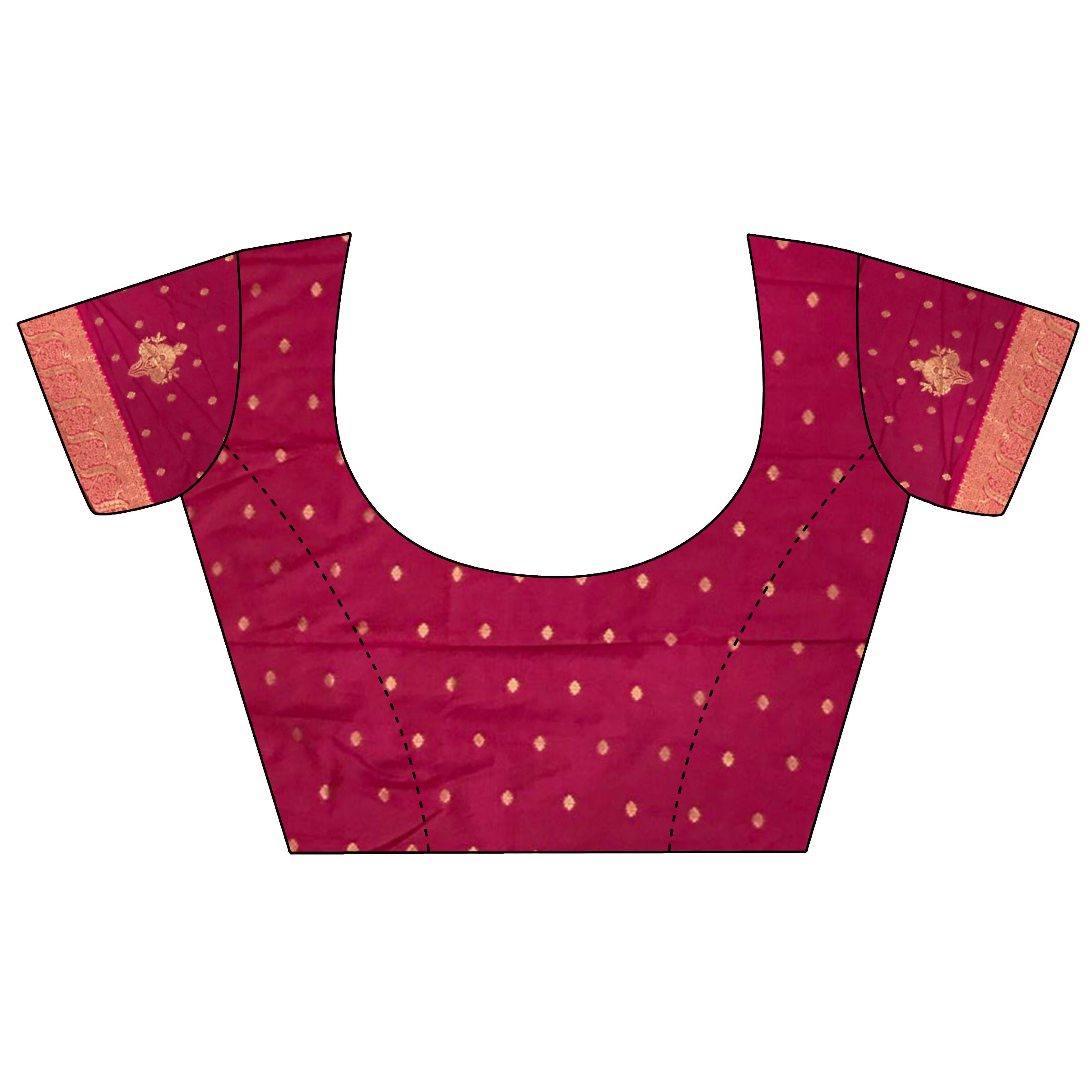 Violet Banarasi Soft Silk Saree with Magenta Blouse Piece