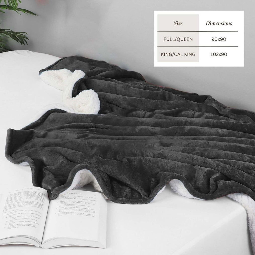 White Velvet Plush Sherpa Reversible Bed Blanket Ultra Soft - Image 32