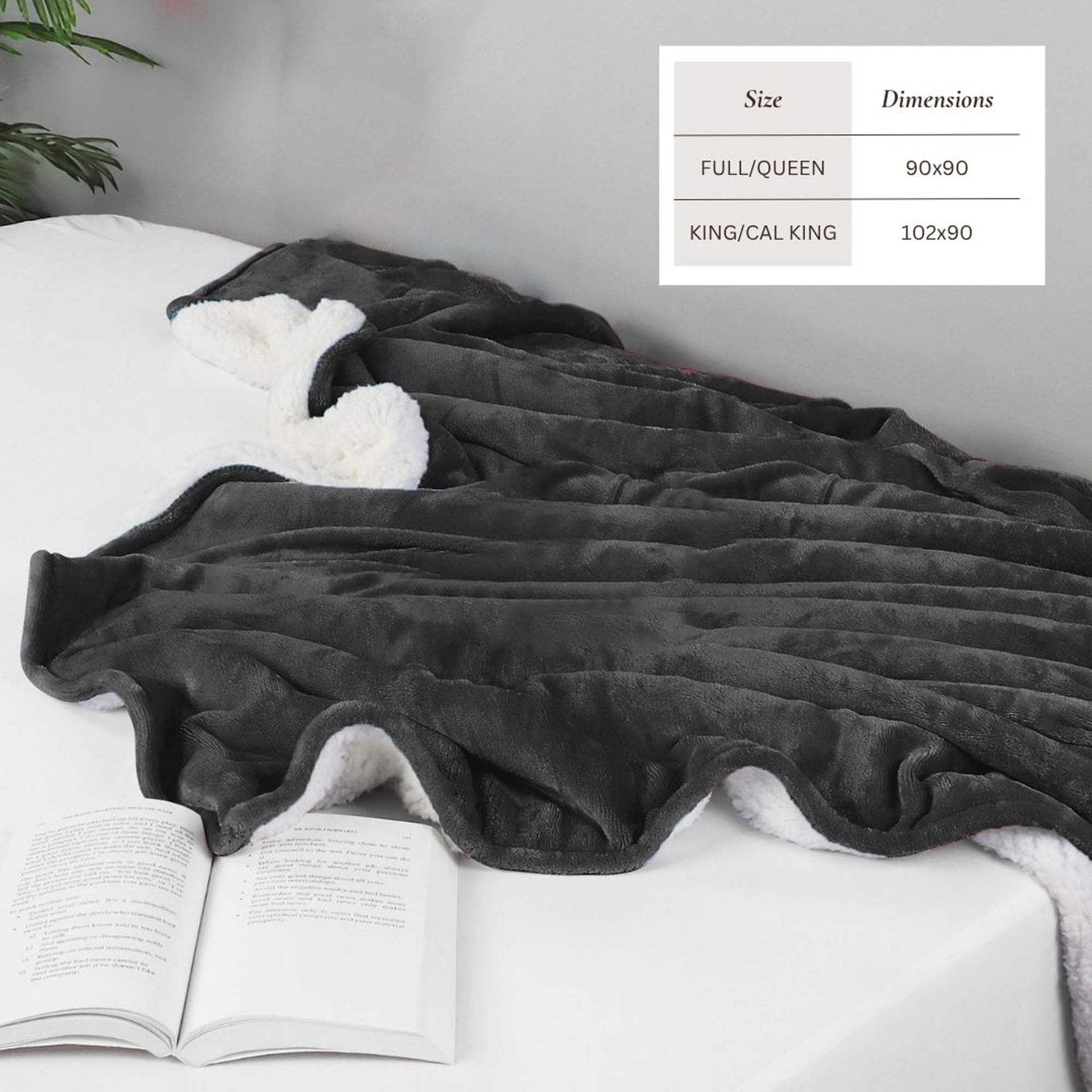 White Velvet Plush Sherpa Reversible Bed Blanket Ultra Soft - Image 32