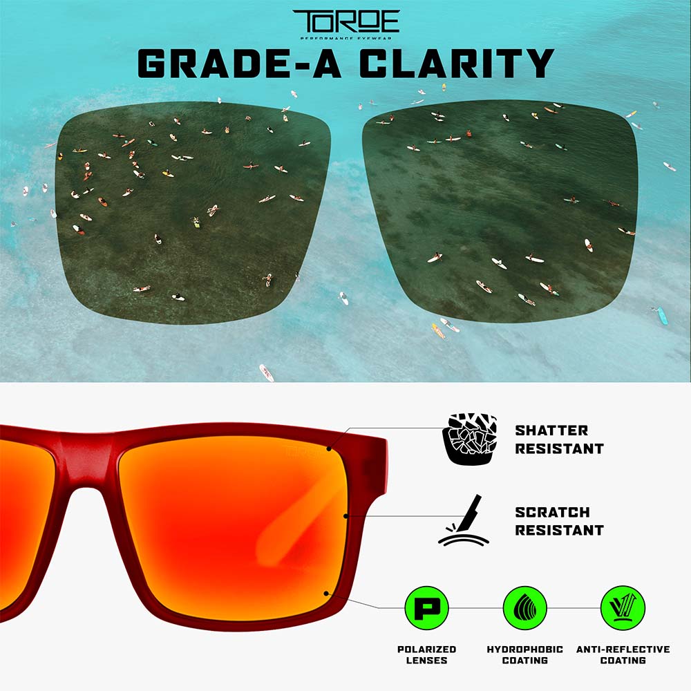 Frost Red Polarized Mirrored Sunglasses for Water Sports