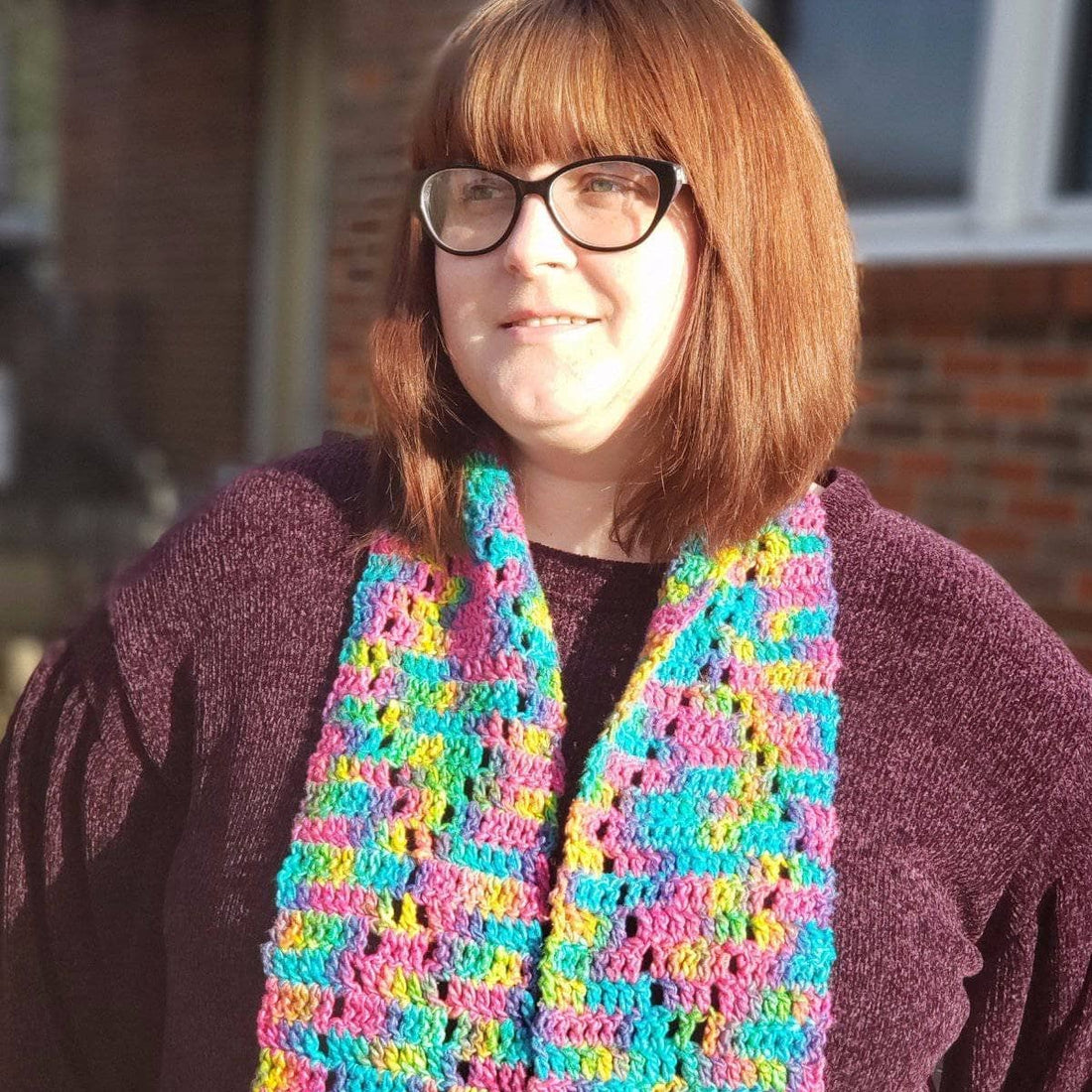 Graduating Diamonds Crochet Scarf Pattern for Worsted Roving Yarn