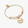 Gold and silver charm bangle with rope edge texture and Grandma sentiment engraving