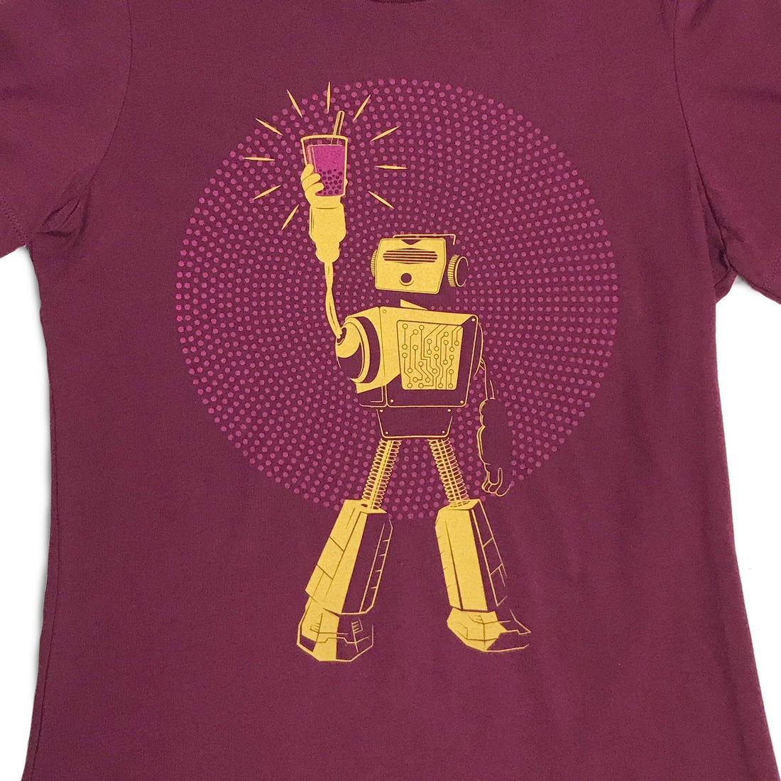 Women's Boba Bot Graphic T-Shirt in Maroon