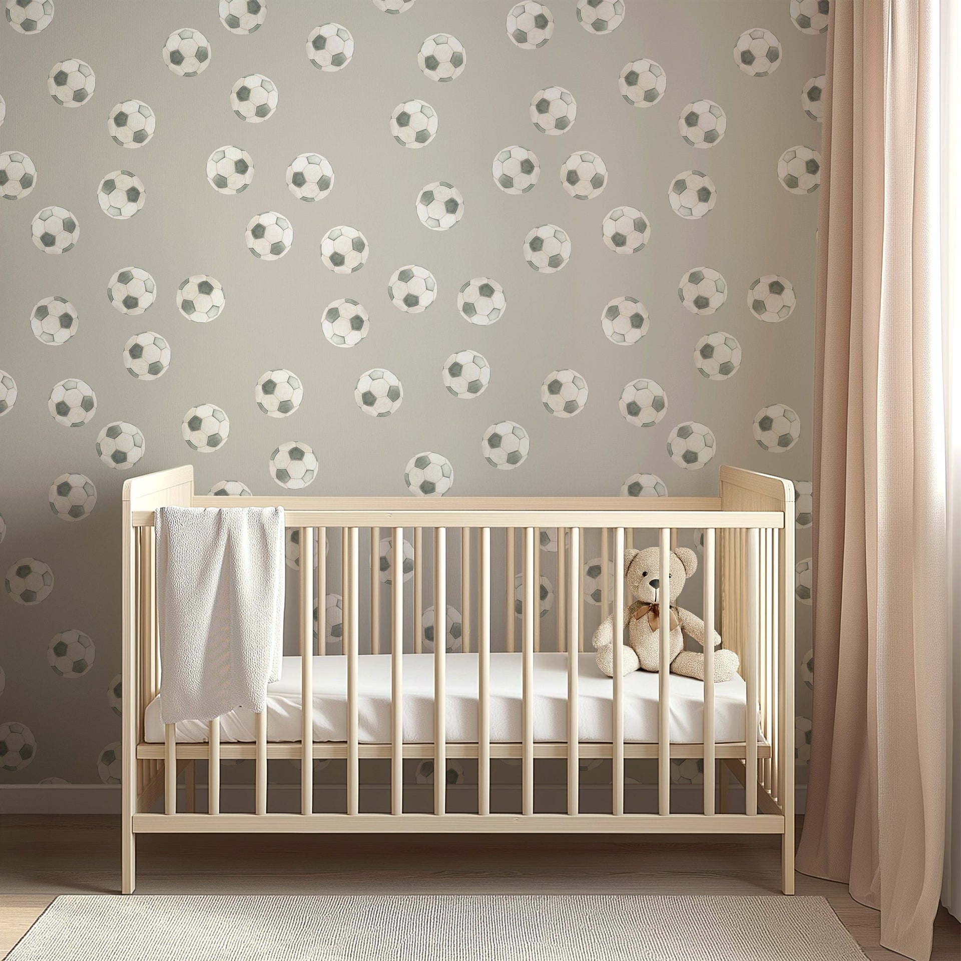 Messi Geometric Removable Wallpaper - Playful Green and Blue Print
