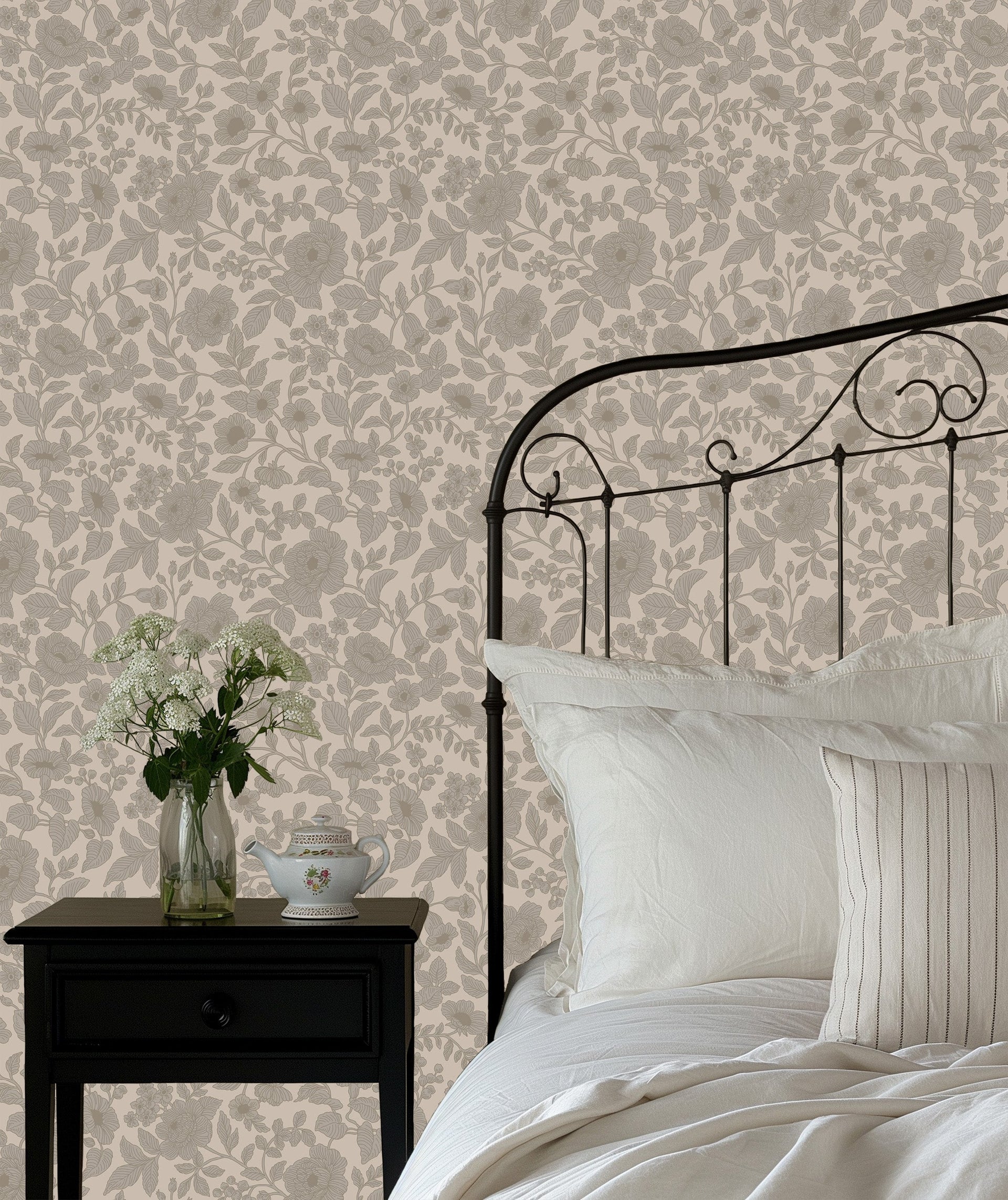 Lorraine Floral Peel and Stick Wallpaper by Daphne and Sage