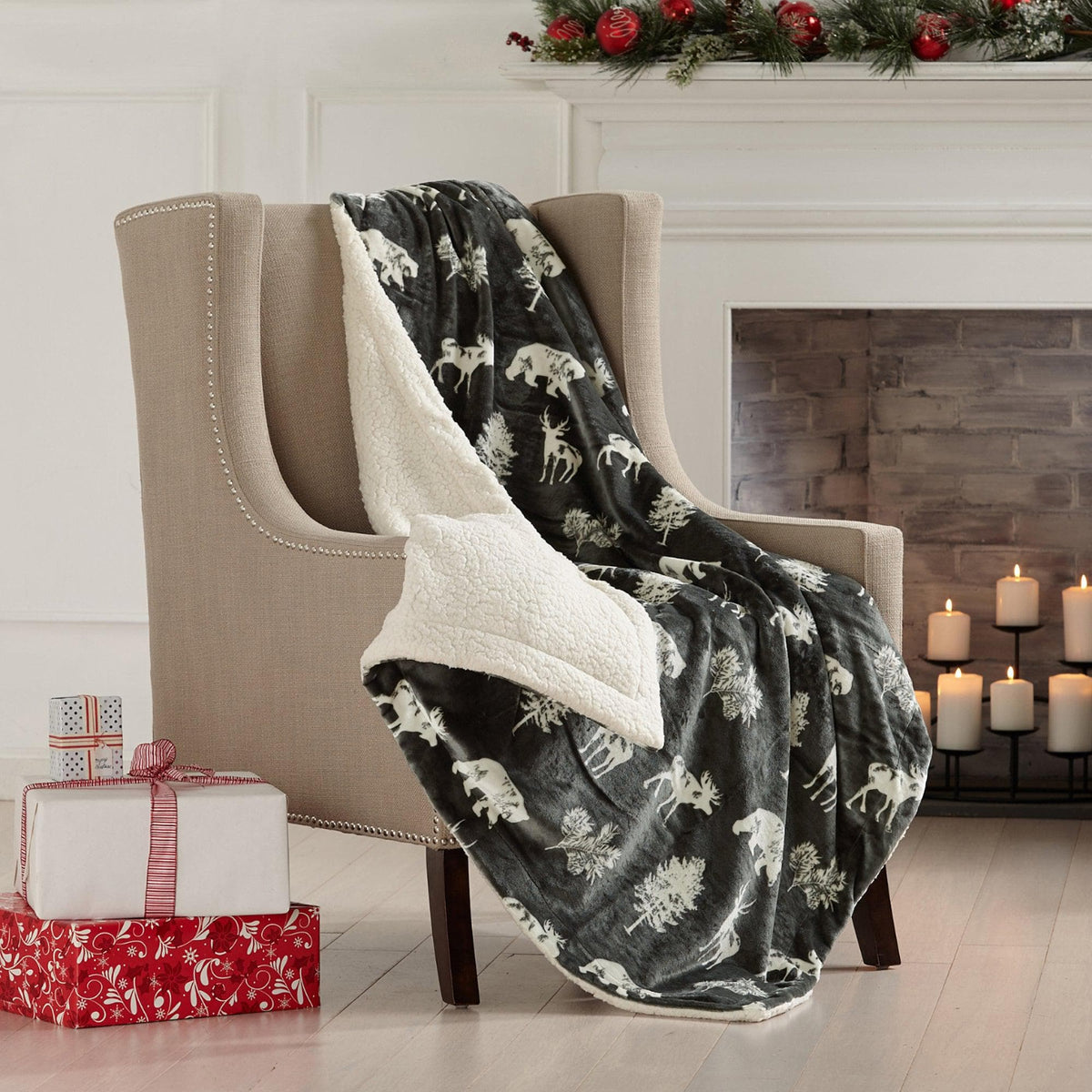 Sherpa Throw Blanket - Hudson Collection