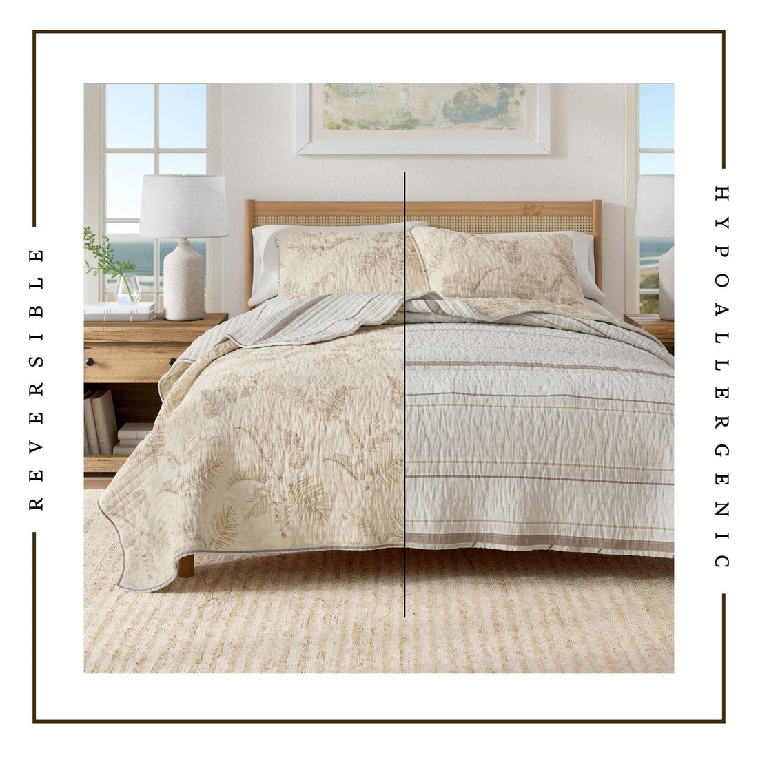 Floral Printed Cotton Quilt Set - Mendocino Collection