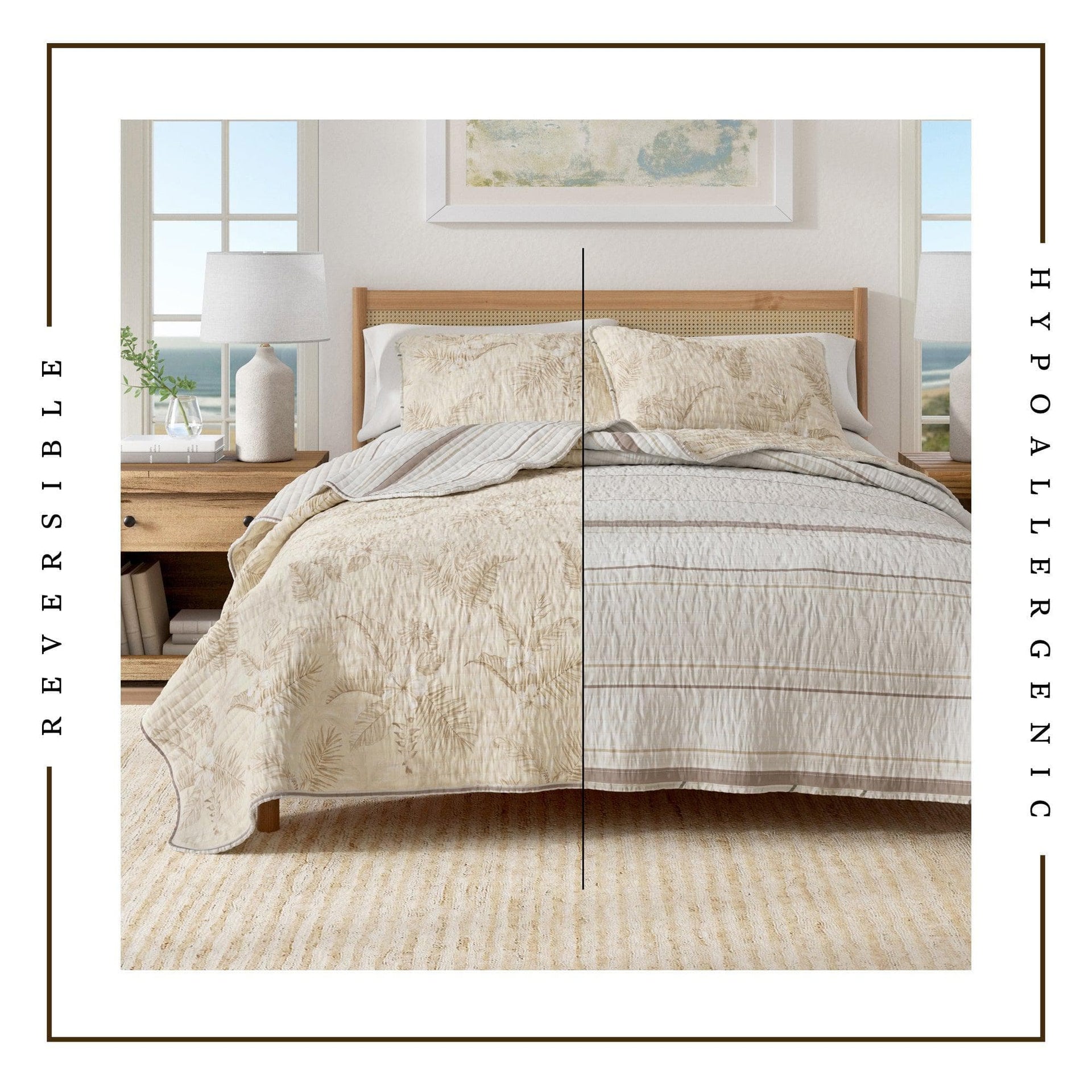 Floral Printed Cotton Quilt Set - Mendocino Collection