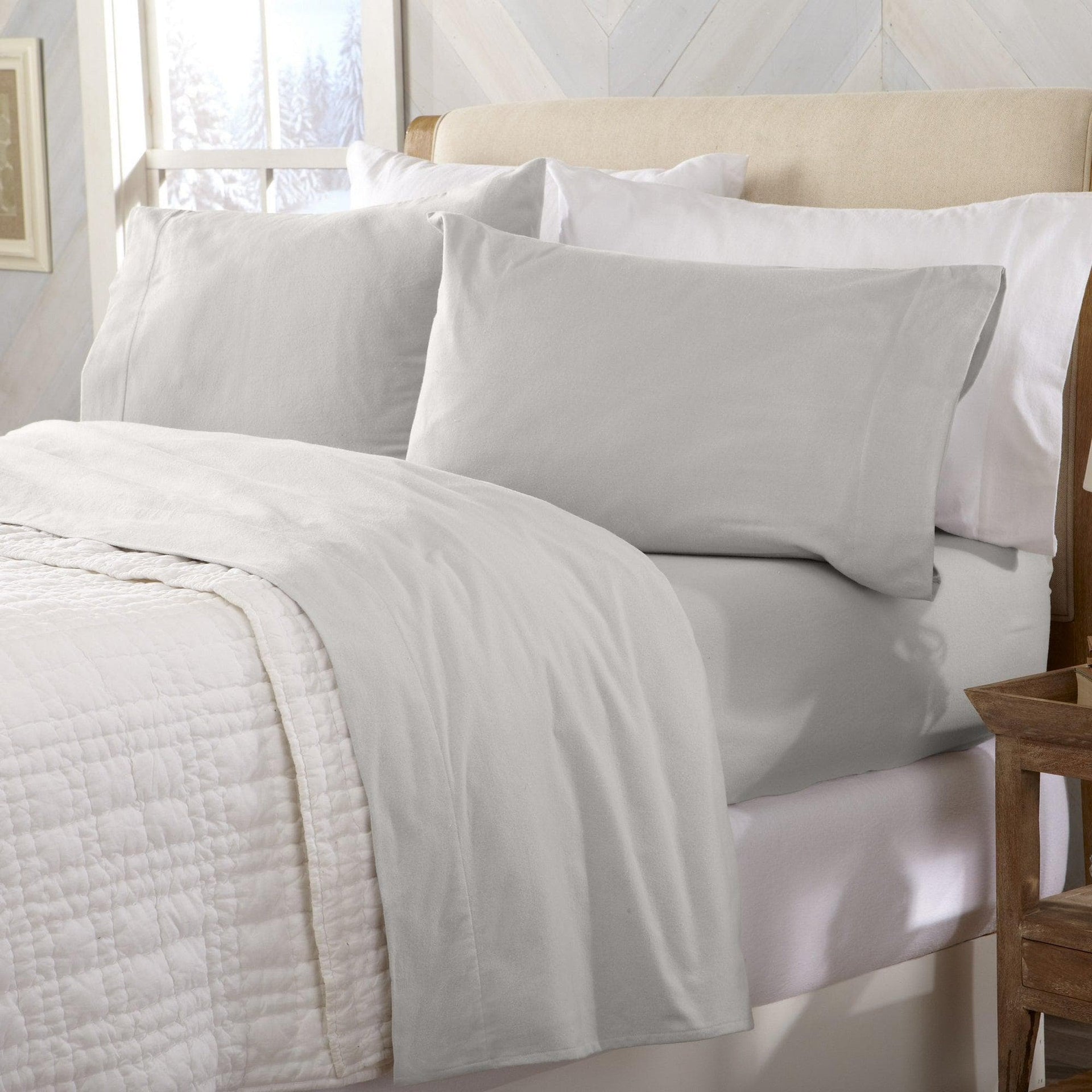 Cotton Solid Flannel Sheet - Nordic Collection