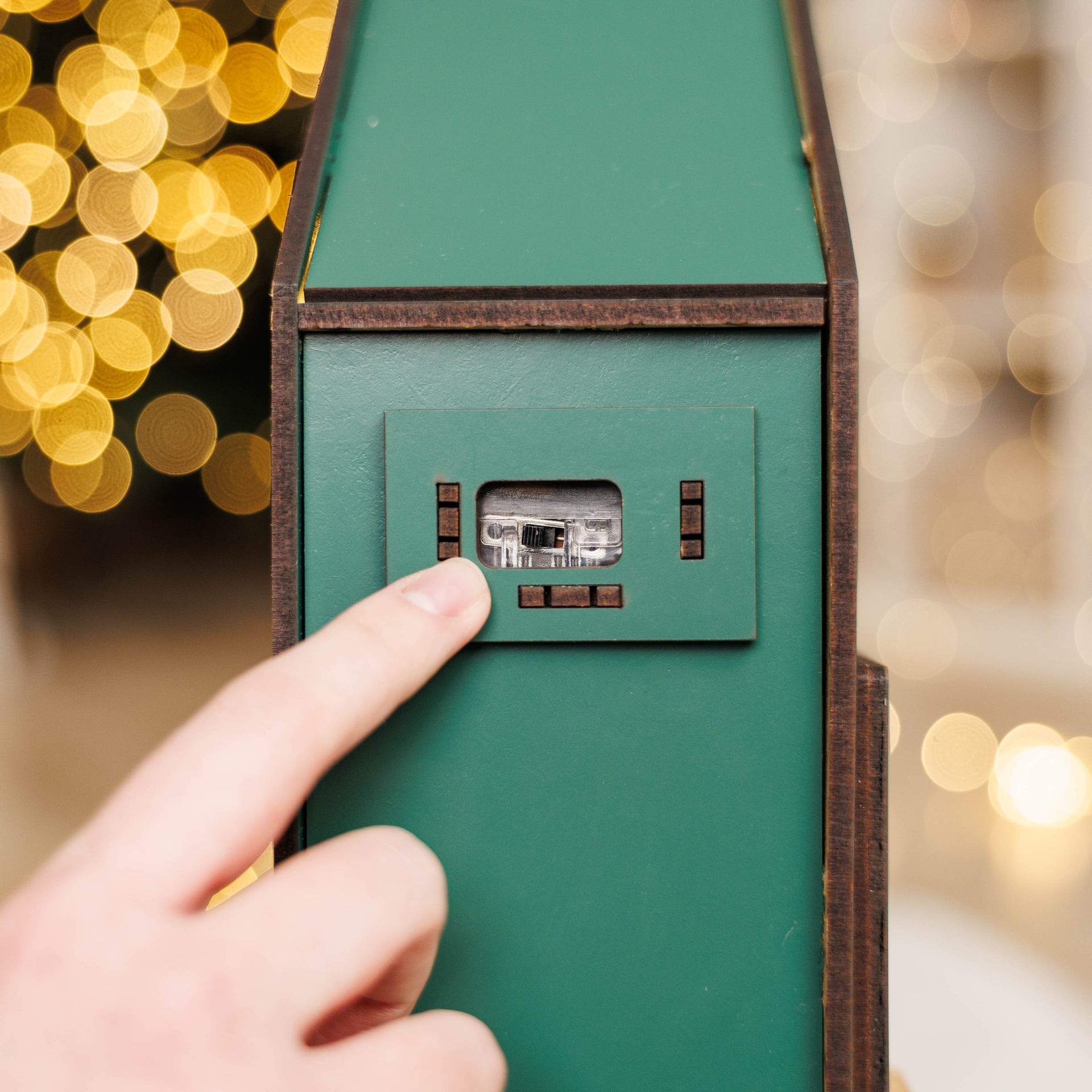 Wooden Christmas Advent Calendar with 24 Drawers - Green