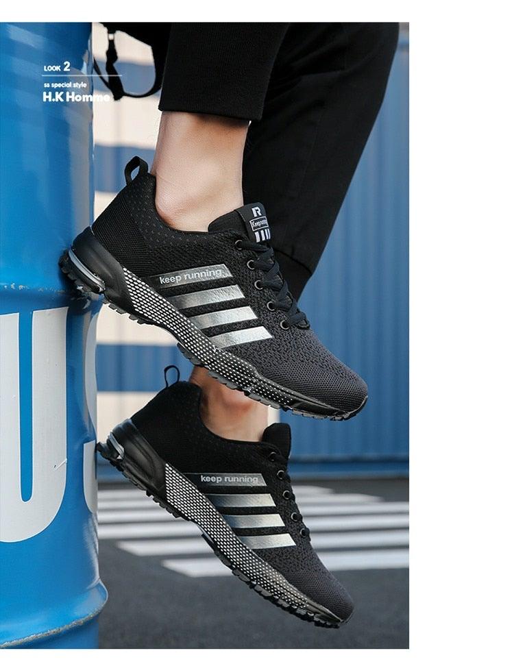 Green Lightweight Men’s Running Sneakers for Marathon & Outdoor