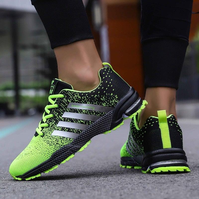 Green Lightweight Men’s Running Sneakers for Marathon & Outdoor