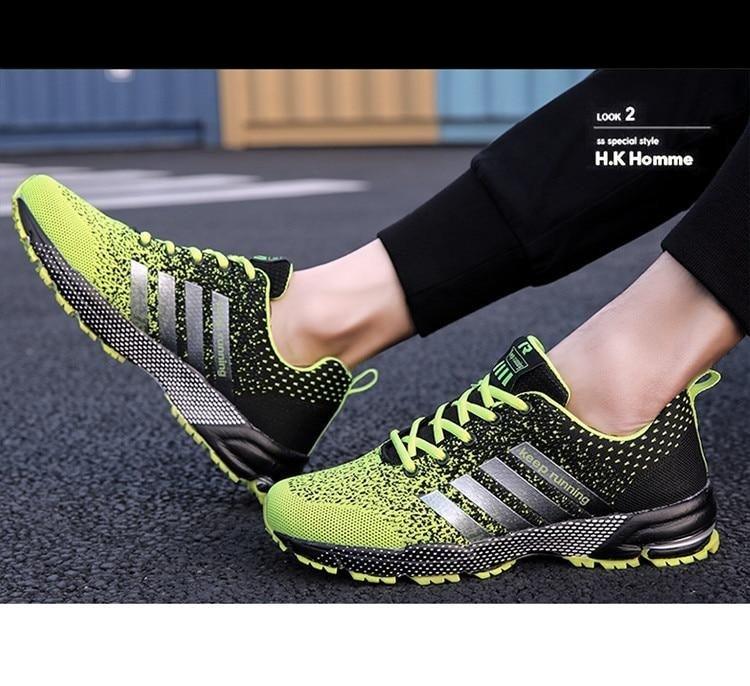 Green Lightweight Men’s Running Sneakers for Marathon & Outdoor