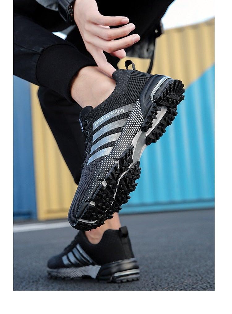 Green Lightweight Men’s Running Sneakers for Marathon & Outdoor