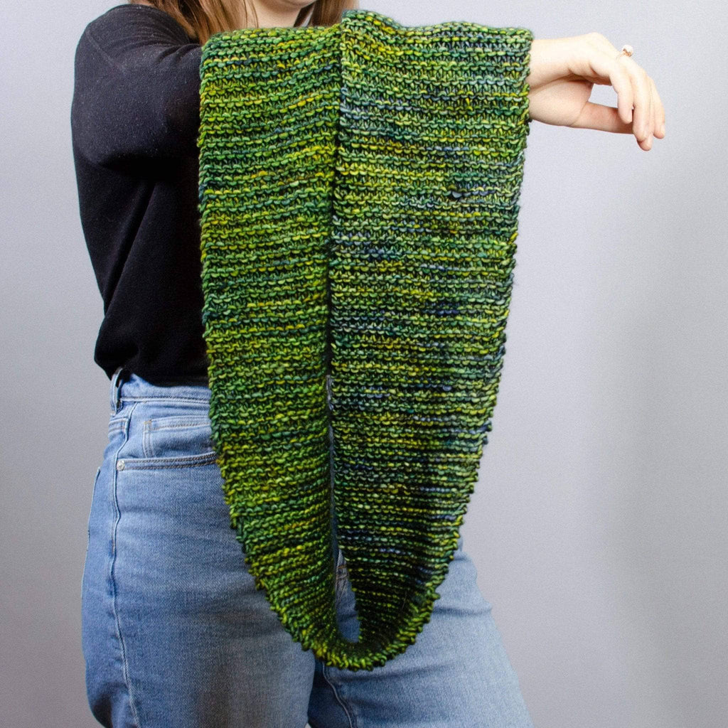Green Goddess Infinity Scarf Knit Pattern - Versatile DIY Project