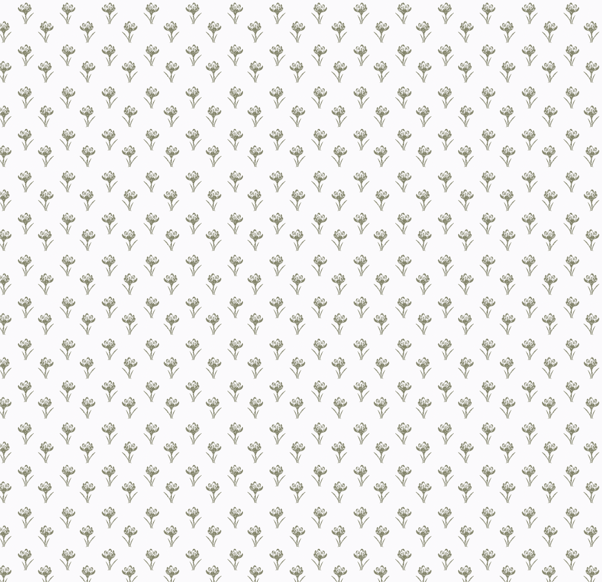 Anita Floral Wallpaper in White and Sage-Green Minimalist