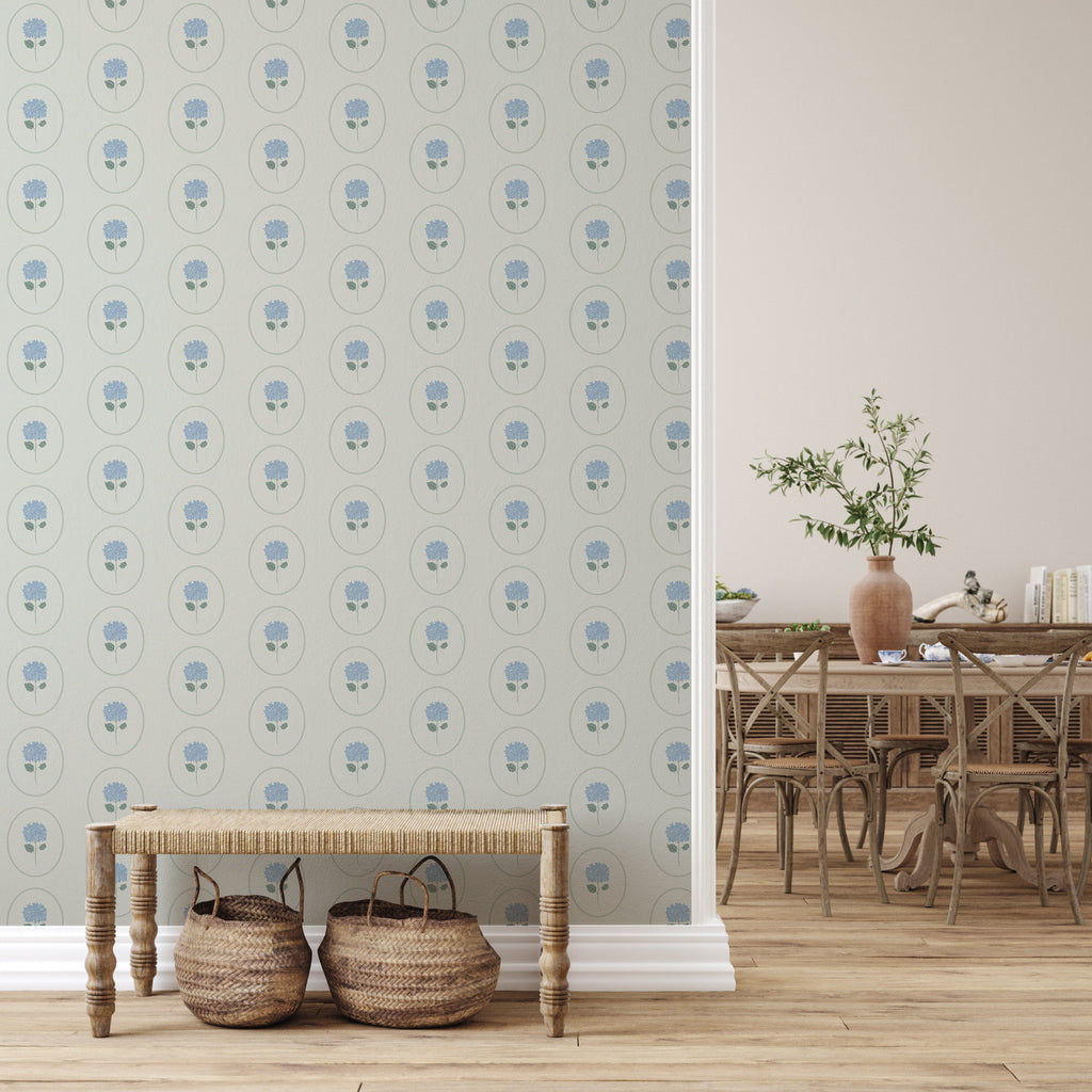 Vincent wallpaper pattern by Ashton Elizabeth displayed on a room wall