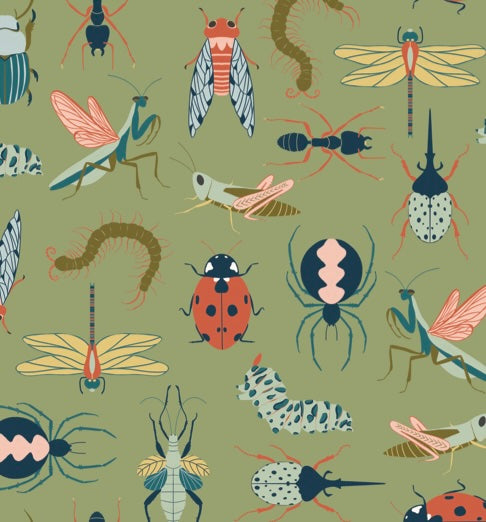 Flick Whimsical Nature-Inspired Removable Wallpaper, Sage Green