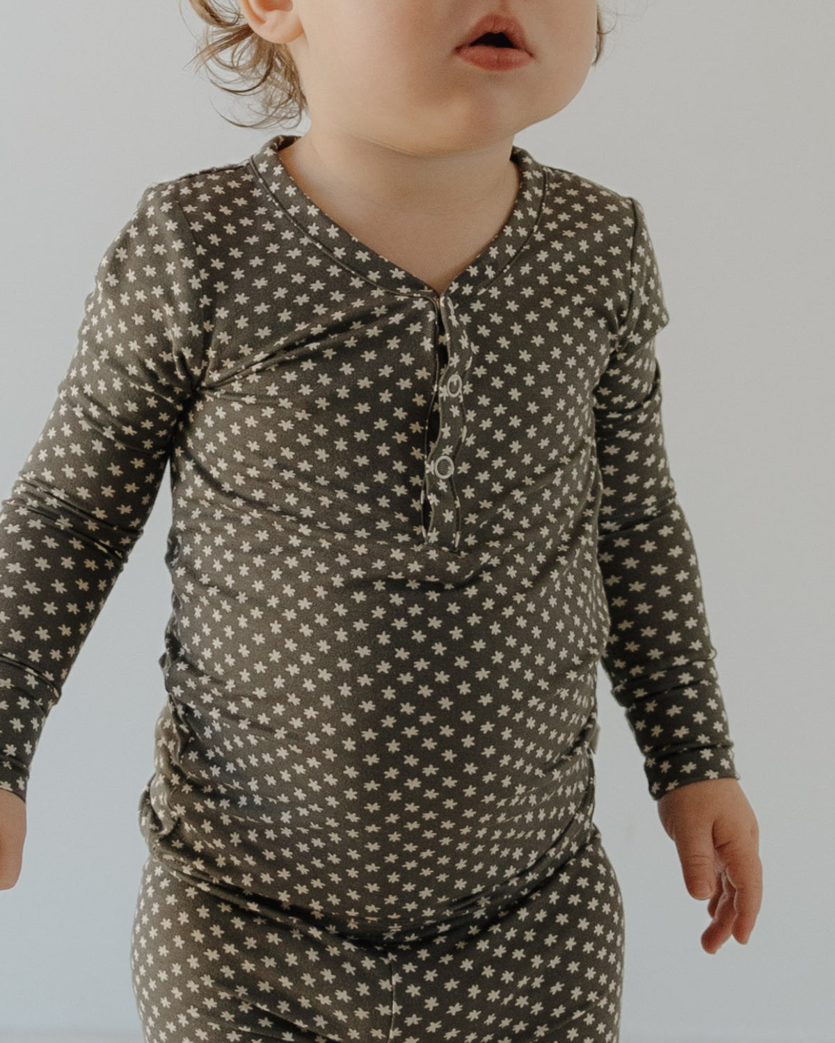 Bamboo Two Piece Pajamas | Green Flowers