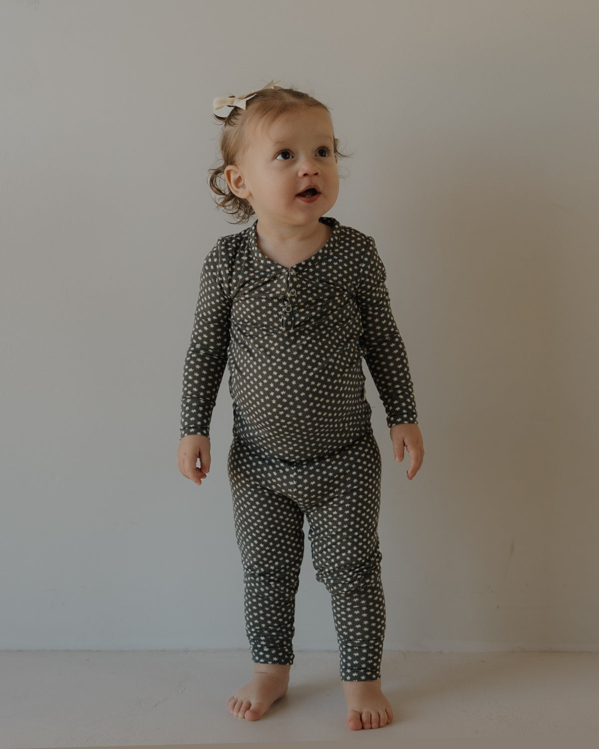 Bamboo Two Piece Pajamas | Green Flowers