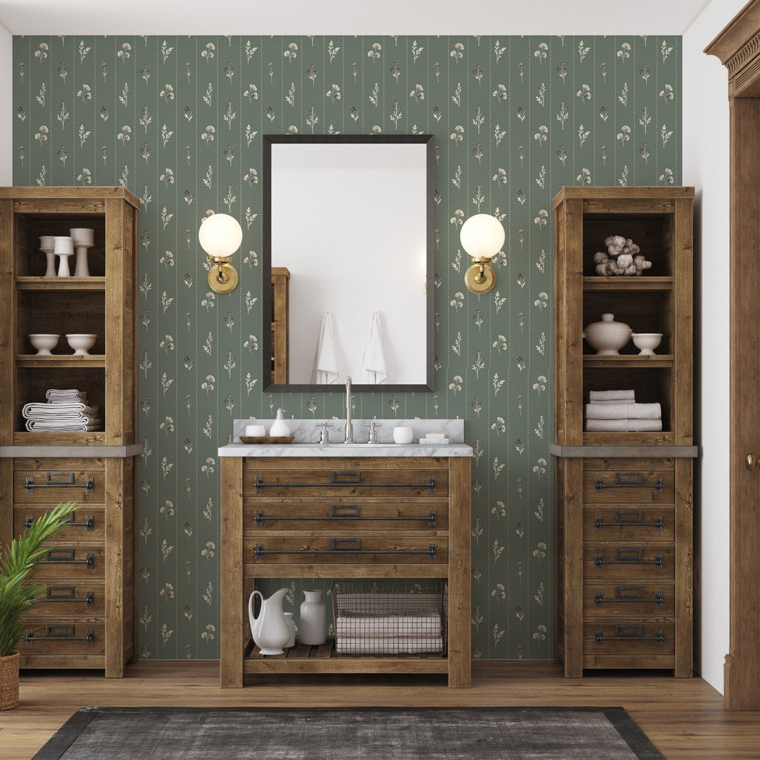 Leni wallpaper pattern by The Feral Flower, a premium removable wall covering.