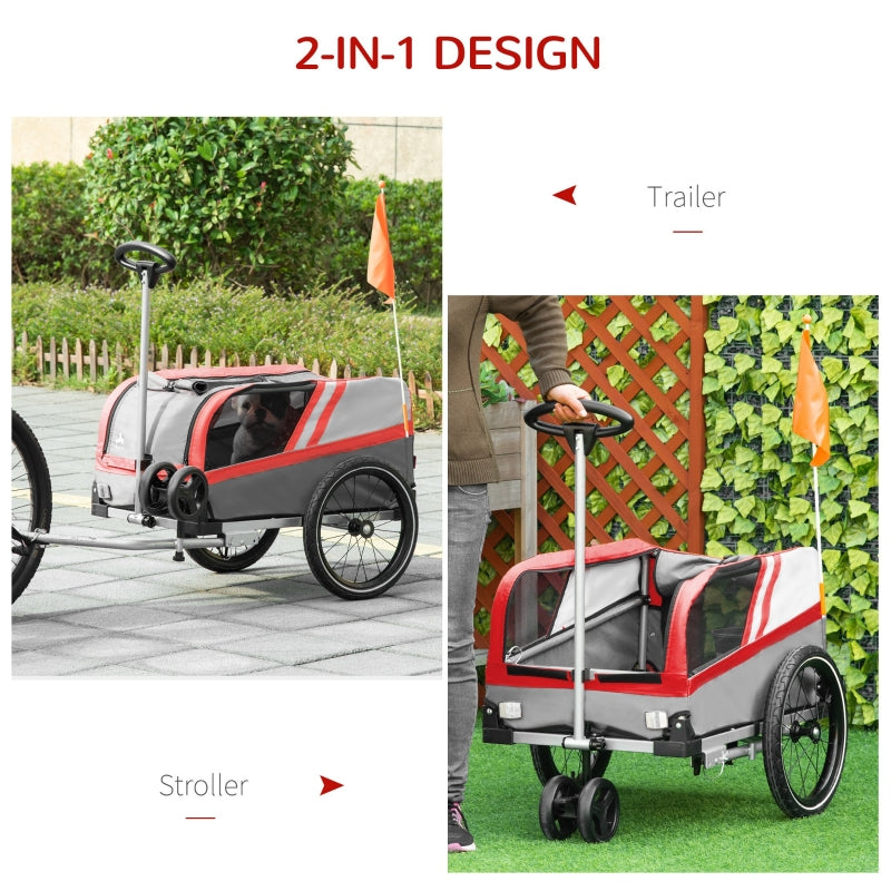 Pet Bike Trailer 2-in-1 Travel Stroller
