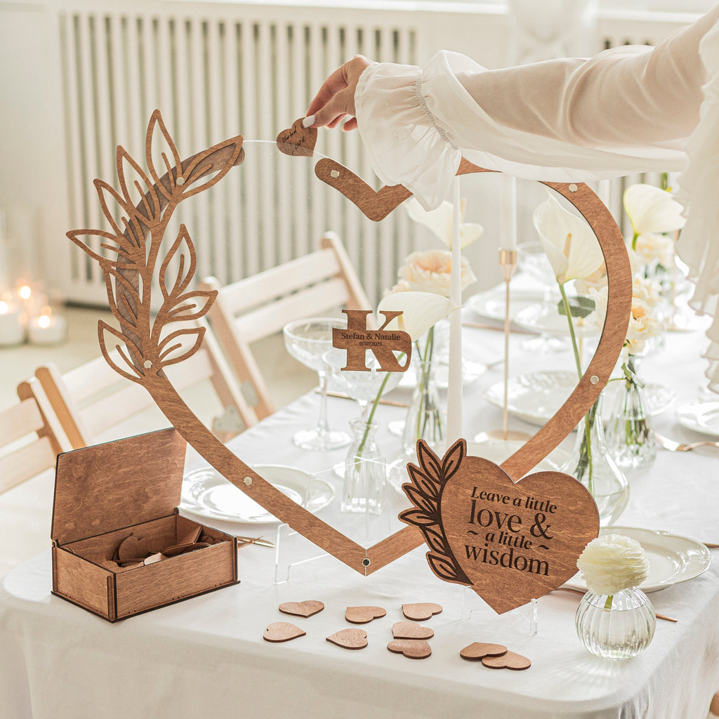 Acrylic Heart Wedding Guest Book - Modern Keepsake Sign