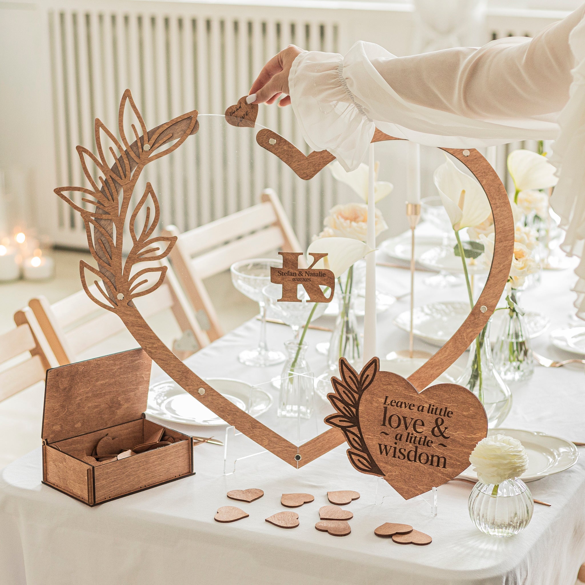 Acrylic Heart Wedding Guest Book - Modern Keepsake Sign