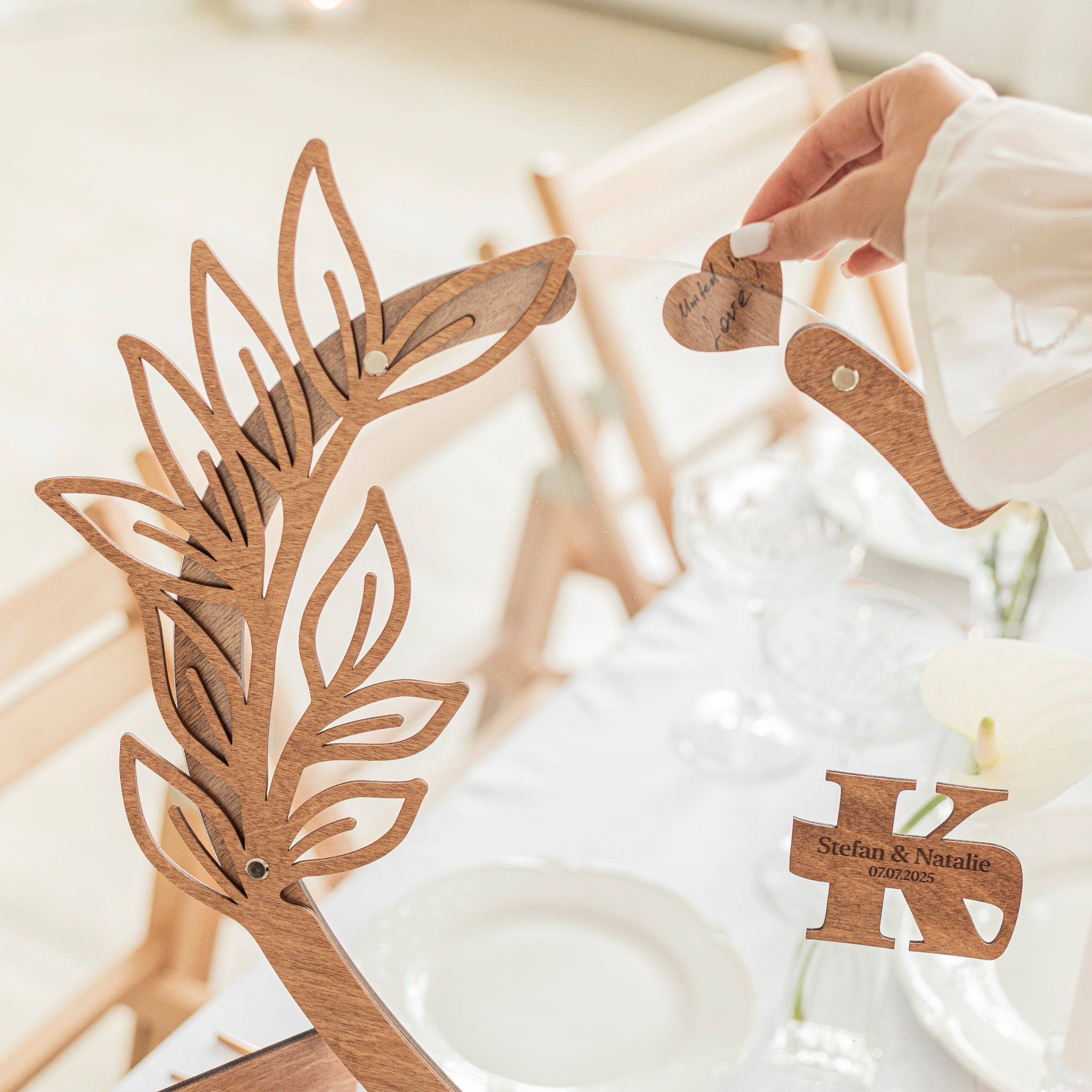 Acrylic Heart Wedding Guest Book - Modern Keepsake Sign