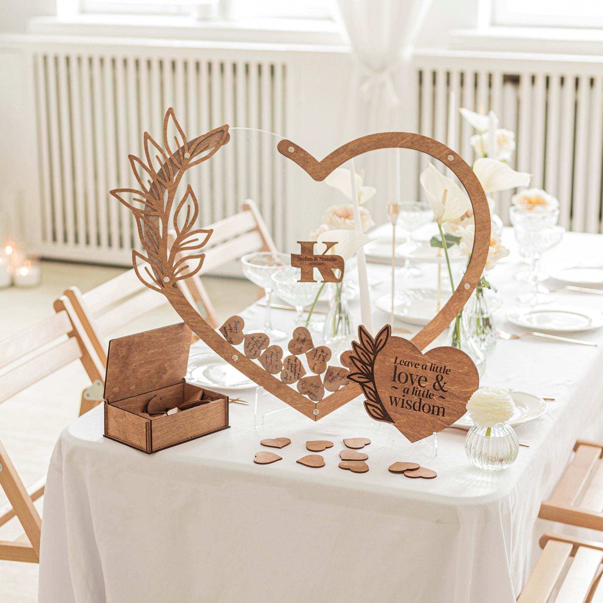Acrylic Heart Wedding Guest Book - Modern Keepsake Sign
